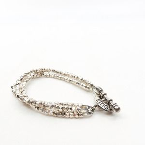 King Baby Studios 3 Strand Sliver Bracelet With Mini Toggle Clasp Silver .925